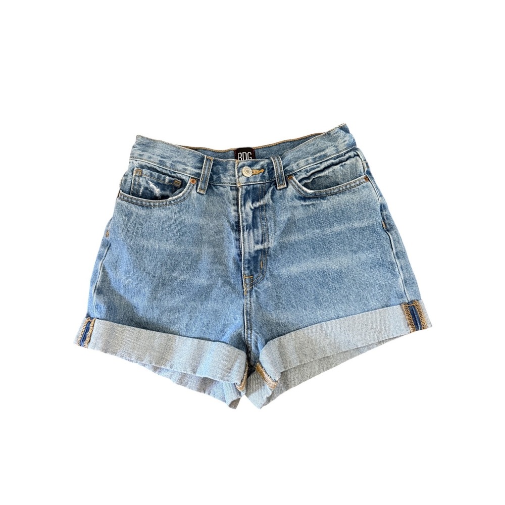 BDG Urban Outfitters Mom High Rise Denim Shorts Women's Size 27 Medium Wash